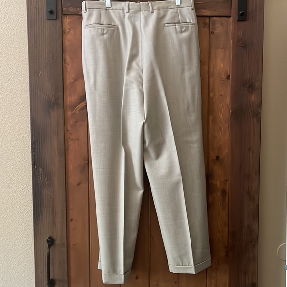 Pronto Uomo Firenze Mens Wool Slacks Pleat Front Cuffs - Picture 2 of 2